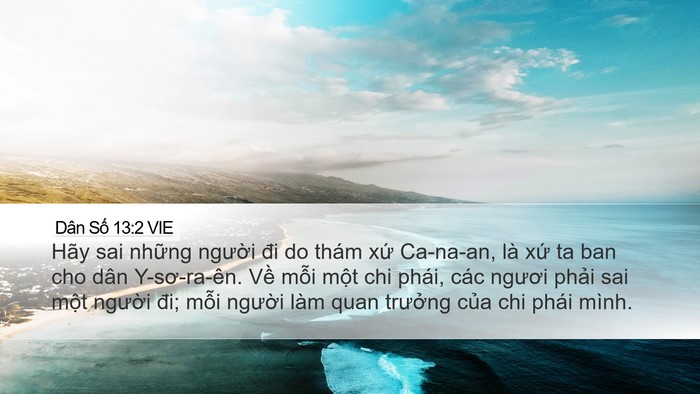 Dân Số 13:2 VIE Desktop Wallpaper - Hãy sai những người đi do thám xứ - Desktop Bible Verse Wallpaper