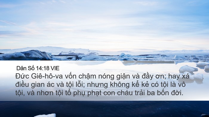 Dân Số 14:18 VIE Desktop Wallpaper - Đức Giê-hô-va vốn chậm nóng giận và - Desktop Bible Verse Wallpaper