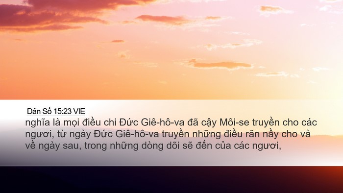 Dân Số 15:23 VIE Desktop Wallpaper - nghĩa là mọi điều chi Đức Giê-hô-va - Desktop Bible Verse Wallpaper
