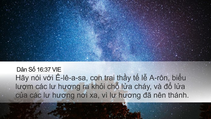 Dân Số 16:37 VIE Desktop Wallpaper - Hãy nói với Ê-lê-a-sa, con trai thầy tế - Desktop Bible Verse Wallpaper