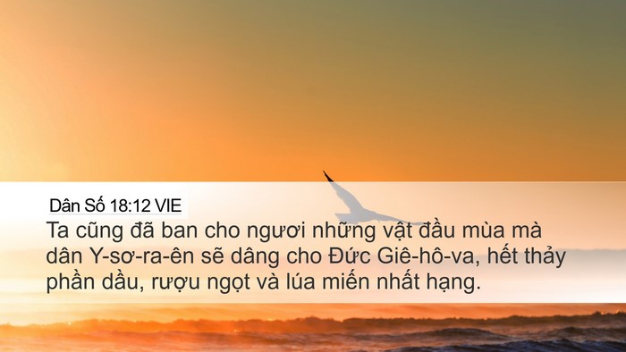 Dân Số 18:12 VIE Desktop Wallpaper - Ta cũng đã ban cho ngươi những vật - Desktop Bible Verse Wallpaper