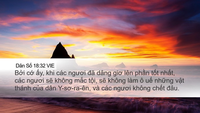 Dân Số 18:32 VIE Desktop Wallpaper - Bởi cớ ấy, khi các ngươi đã dâng giơ - Desktop Bible Verse Wallpaper