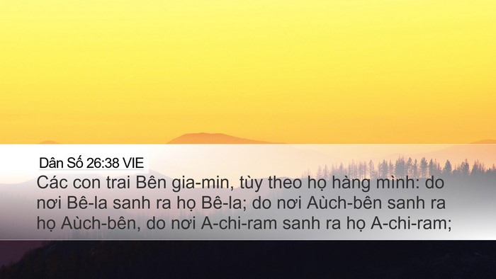 Dân Số 26:38 VIE Bible Verse Image
