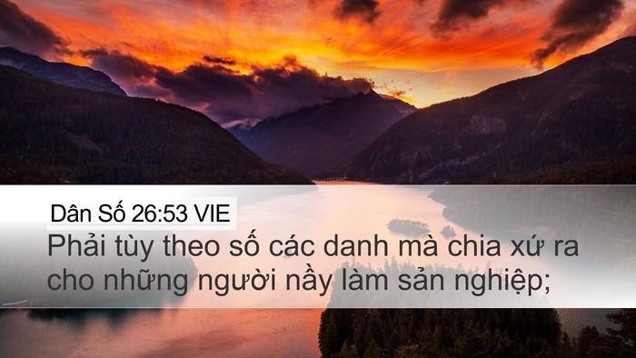 Dân Số 26:53 VIE Desktop Wallpaper - Phải tùy theo số các danh mà chia xứ ra - Desktop Bible Verse Wallpaper