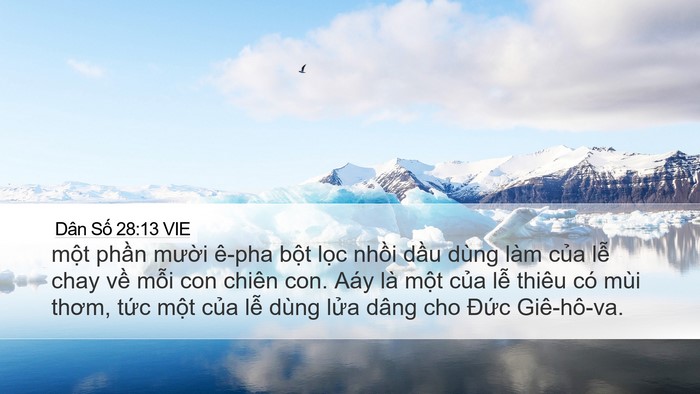 Dân Số 28:13 VIE Desktop Wallpaper - một phần mười ê-pha bột lọc nhồi - Desktop Bible Verse Wallpaper