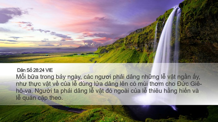 Dân Số 28:24 VIE Desktop Wallpaper - Mỗi bữa trong bảy ngày, các ngươi - Desktop Bible Verse Wallpaper