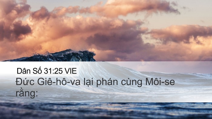 Dân Số 31:25 VIE Desktop Wallpaper - Đức Giê-hô-va lại phán cùng Môi-se - Desktop Bible Verse Wallpaper