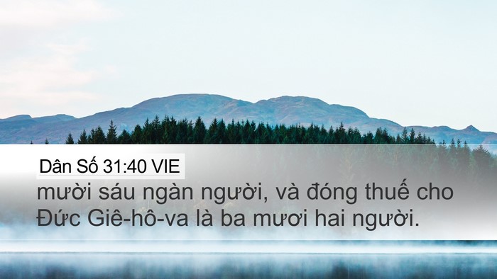 Dân Số 31:40 VIE Desktop Wallpaper - mười sáu ngàn người, và đóng thuế - Desktop Bible Verse Wallpaper