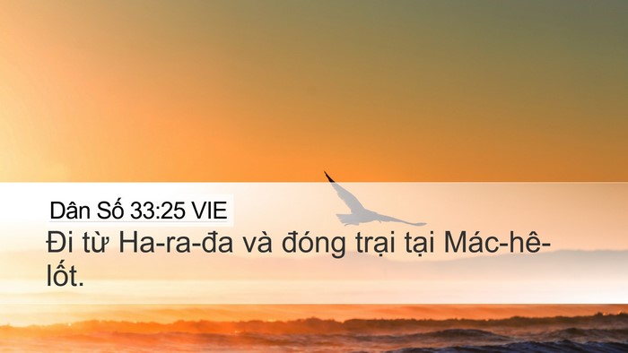 Dân Số 33:25 VIE Desktop Wallpaper - Đi từ Ha-ra-đa và đóng trại tại - Desktop Bible Verse Wallpaper