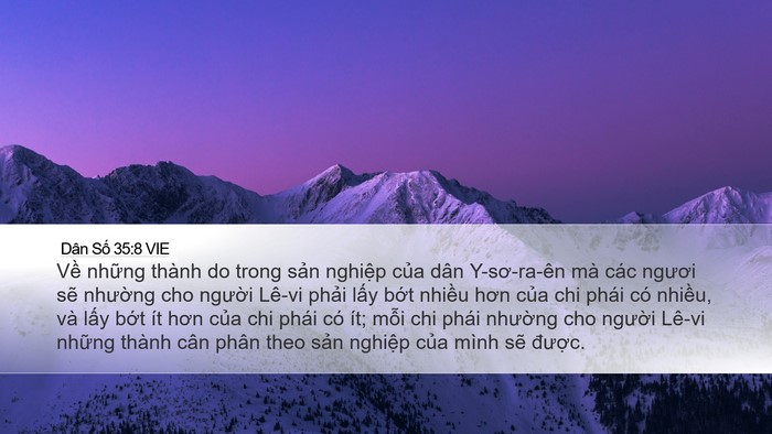 Dân Số 35:8 VIE Desktop Wallpaper - Về những thành do trong sản nghiệp của - Desktop Bible Verse Wallpaper