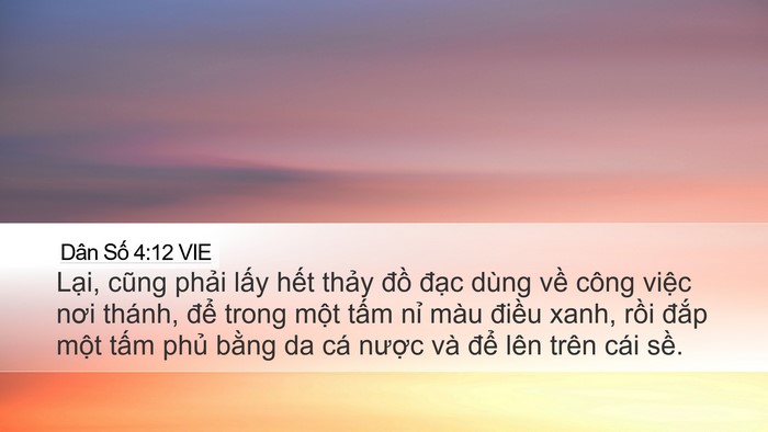 Dân Số 4:12 VIE Bible Verse Image