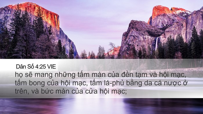 Dân Số 4:25 VIE Desktop Wallpaper - họ sẽ mang những tấm màn của đền - Desktop Bible Verse Wallpaper