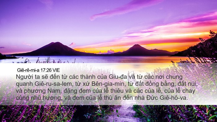 Giê-rê-mi-a 17:26 VIE Desktop Wallpaper - Người ta sẽ đến từ các thành của - Desktop Bible Verse Wallpaper