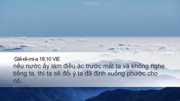 Giê-rê-mi-a 18:10 VIE Desktop Wallpaper - nếu nước ấy làm điều ác trước - Desktop Bible Verse Wallpaper