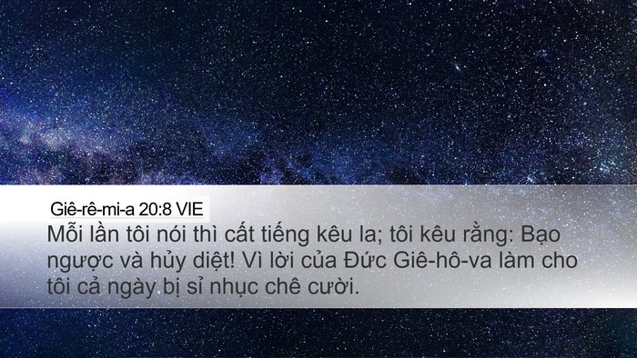Giê-rê-mi-a 20:8 VIE Bible Verse Image