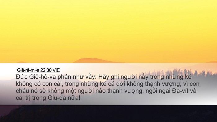 Giê-rê-mi-a 22:30 VIE Bible Verse Image