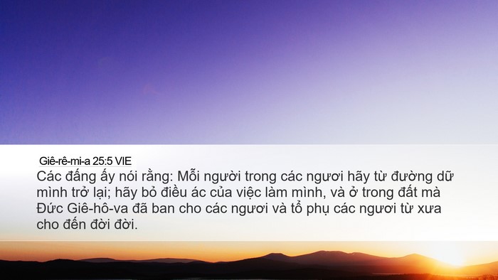 Giê-rê-mi-a 25:5 VIE Bible Verse Image