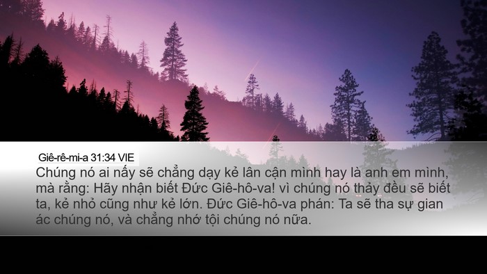 Giê-rê-mi-a 31:34 VIE Bible Verse Image