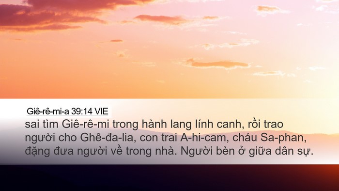 Giê-rê-mi-a 39:14 VIE Bible Verse Image