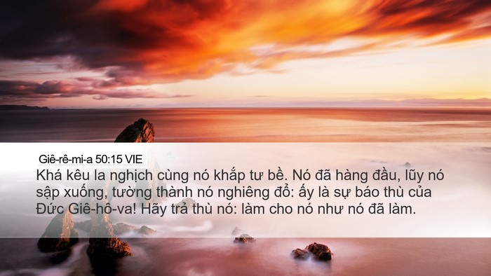 Giê-rê-mi-a 50:15 VIE Bible Verse Image