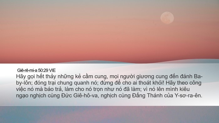 Giê-rê-mi-a 50:29 VIE Bible Verse Image
