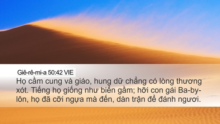 Giê-rê-mi-a 50:42 VIE Bible Verse Image