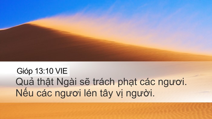 Gióp 13:10 VIE Desktop Wallpaper - Quả thật Ngài sẽ trách phạt các - Desktop Bible Verse Wallpaper