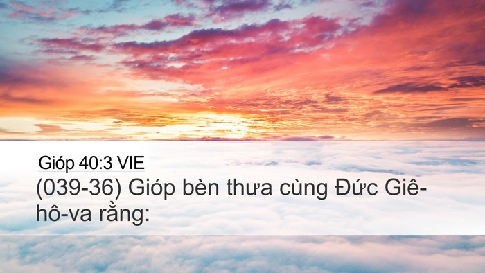 Gióp 40:3 VIE Desktop Wallpaper - (039-36) Gióp bèn thưa cùng Đức - Desktop Bible Verse Wallpaper