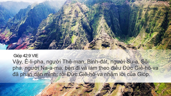 Gióp 42:9 VIE Desktop Wallpaper - Vậy, Ê-li-pha, người Thê-man, Binh-đát, - Desktop Bible Verse Wallpaper