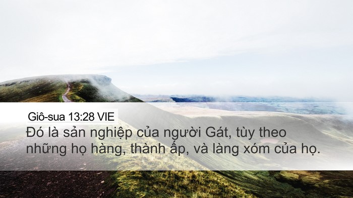 Giô-sua 13:28 VIE Desktop Wallpaper - Đó là sản nghiệp của người Gát, tùy - Desktop Bible Verse Wallpaper