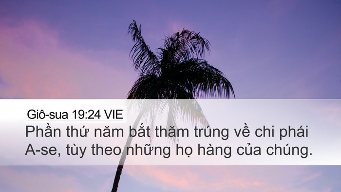 Giô-sua 19:24 VIE Desktop Wallpaper - Phần thứ năm bắt thăm trúng về chi - Desktop Bible Verse Wallpaper