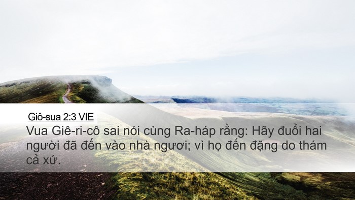 Giô-sua 2:3 VIE Desktop Wallpaper - Vua Giê-ri-cô sai nói cùng Ra-háp rằng: - Desktop Bible Verse Wallpaper