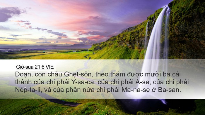 Giô-sua 21:6 VIE Desktop Wallpaper - Đoạn, con cháu Ghẹt-sôn, theo thăm - Desktop Bible Verse Wallpaper
