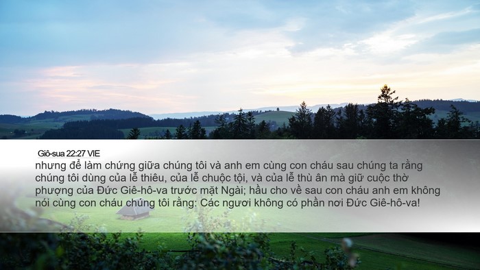 Giô-sua 22:27 VIE Desktop Wallpaper - nhưng để làm chứng giữa chúng tôi và - Desktop Bible Verse Wallpaper