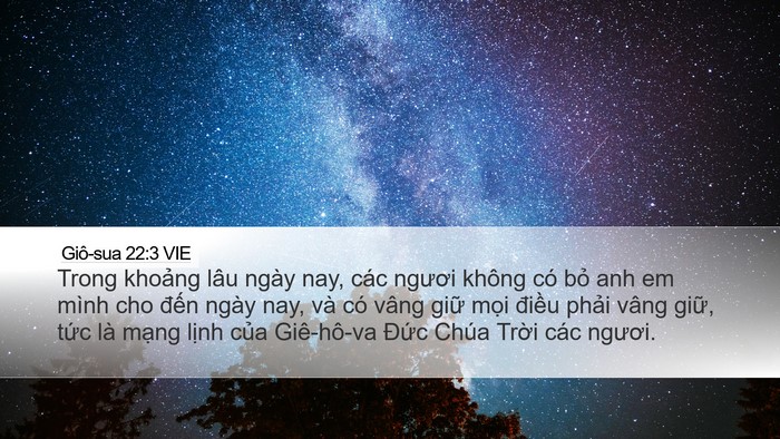 Giô-sua 22:3 VIE Desktop Wallpaper - Trong khoảng lâu ngày nay, các ngươi - Desktop Bible Verse Wallpaper
