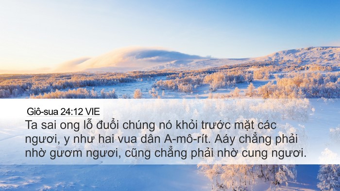 Giô-sua 24:12 VIE Desktop Wallpaper - Ta sai ong lỗ đuổi chúng nó khỏi - Desktop Bible Verse Wallpaper