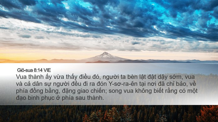 Giô-sua 8:14 VIE Desktop Wallpaper - Vua thành ấy vừa thấy điều đó, - Desktop Bible Verse Wallpaper