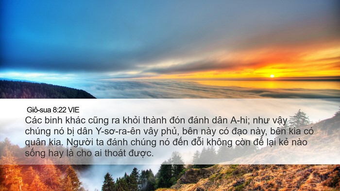 Giô-sua 8:22 VIE Desktop Wallpaper - Các binh khác cũng ra khỏi thành đón - Desktop Bible Verse Wallpaper