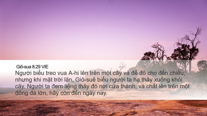 Giô-sua 8:29 VIE Bible Verse Image