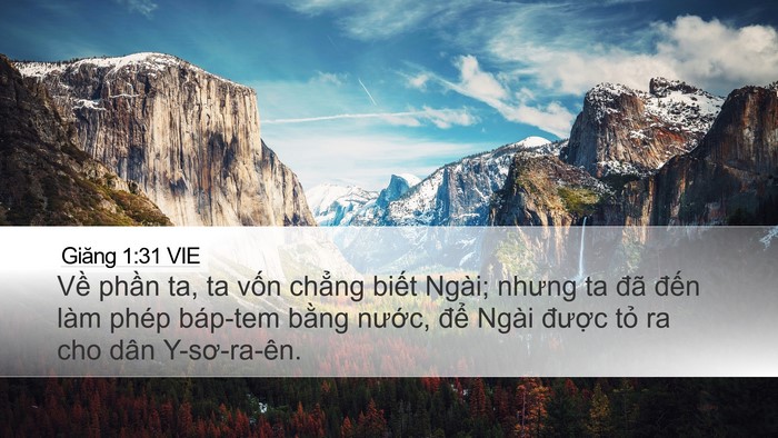 Giăng 1:31 VIE Bible Verse Image