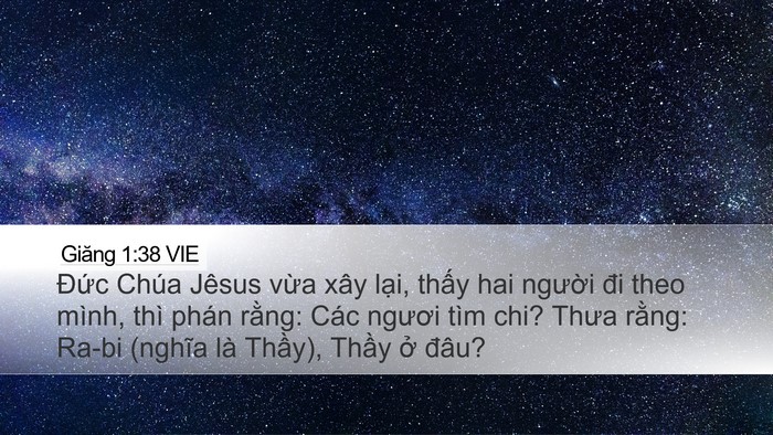 Giăng 1:38 VIE Bible Verse Image