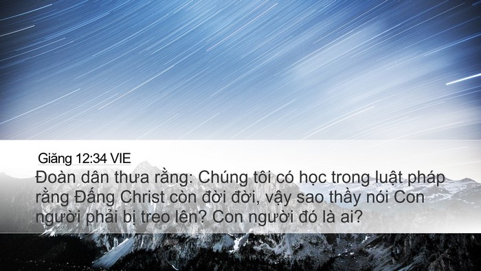 Giăng 12:34 VIE Bible Verse Image