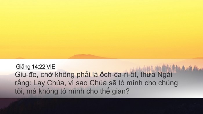 Giăng 14:22 VIE Bible Verse Image