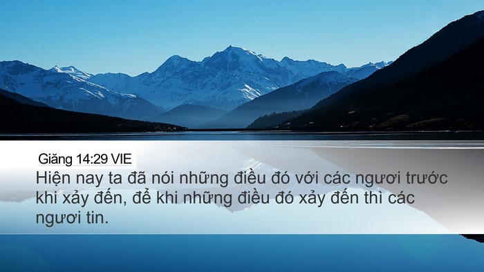 Giăng 14:29 VIE Bible Verse Image