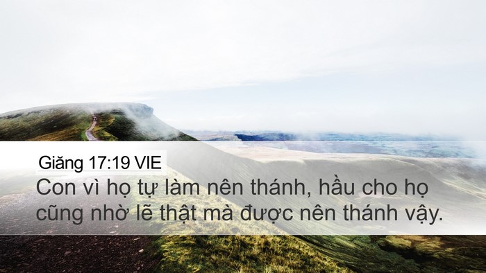 Giăng 17:19 VIE Bible Verse Image