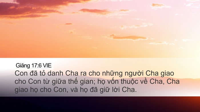 Giăng 17:6 VIE Bible Verse Image
