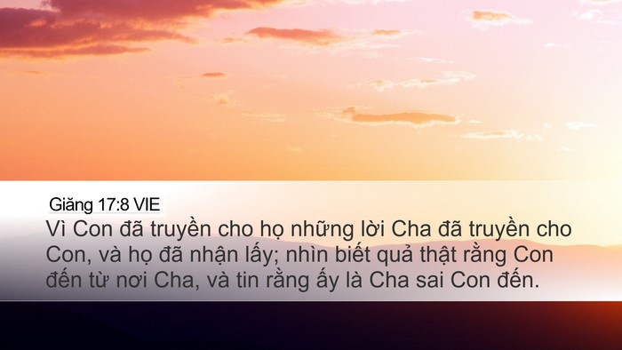 Giăng 17:8 VIE Bible Verse Image