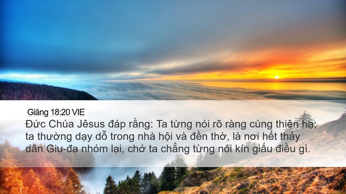 Giăng 18:20 VIE Bible Verse Image