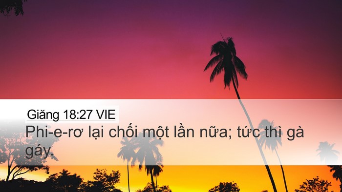 Giăng 18:27 VIE Bible Verse Image