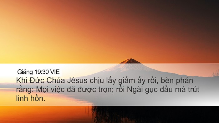 Giăng 19:30 VIE Bible Verse Image